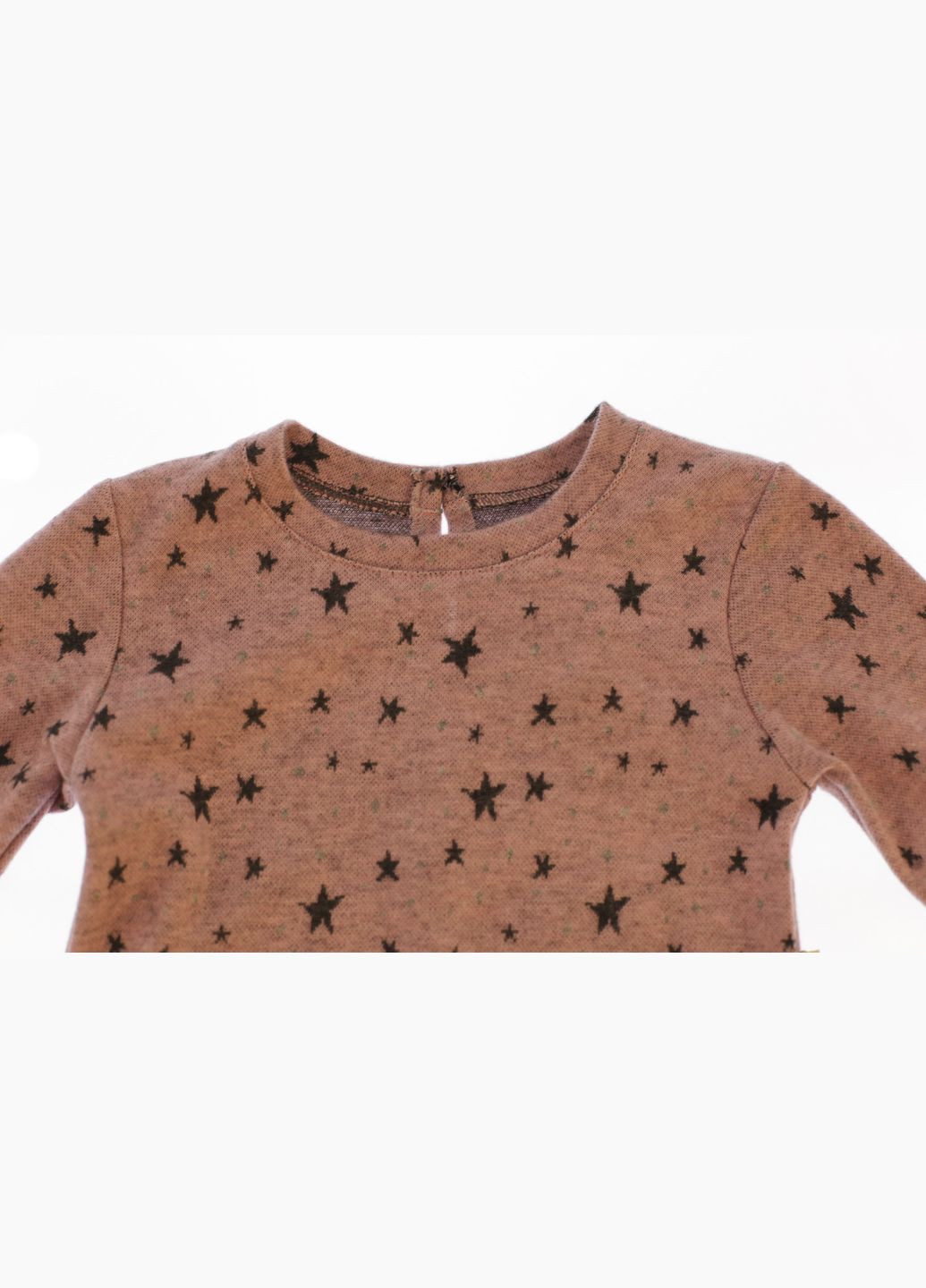 Бежева сукня з довгим рукавом флісова зірочка бежева 98 см (35128) BABYKROHA (323469407)