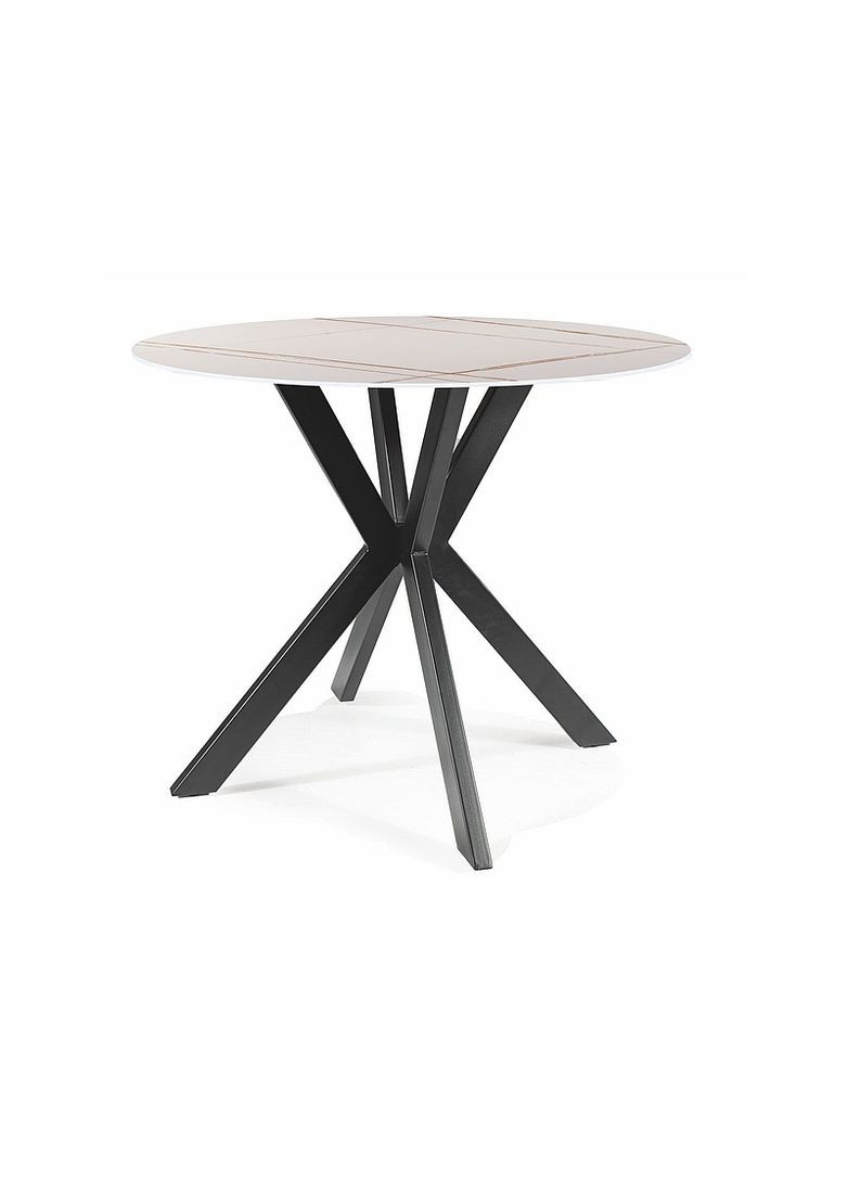 Стіл обідній TALIA Білий (ефект мармуру) / Чорний діаметр 90 TALIABC90 Signal (372178208)