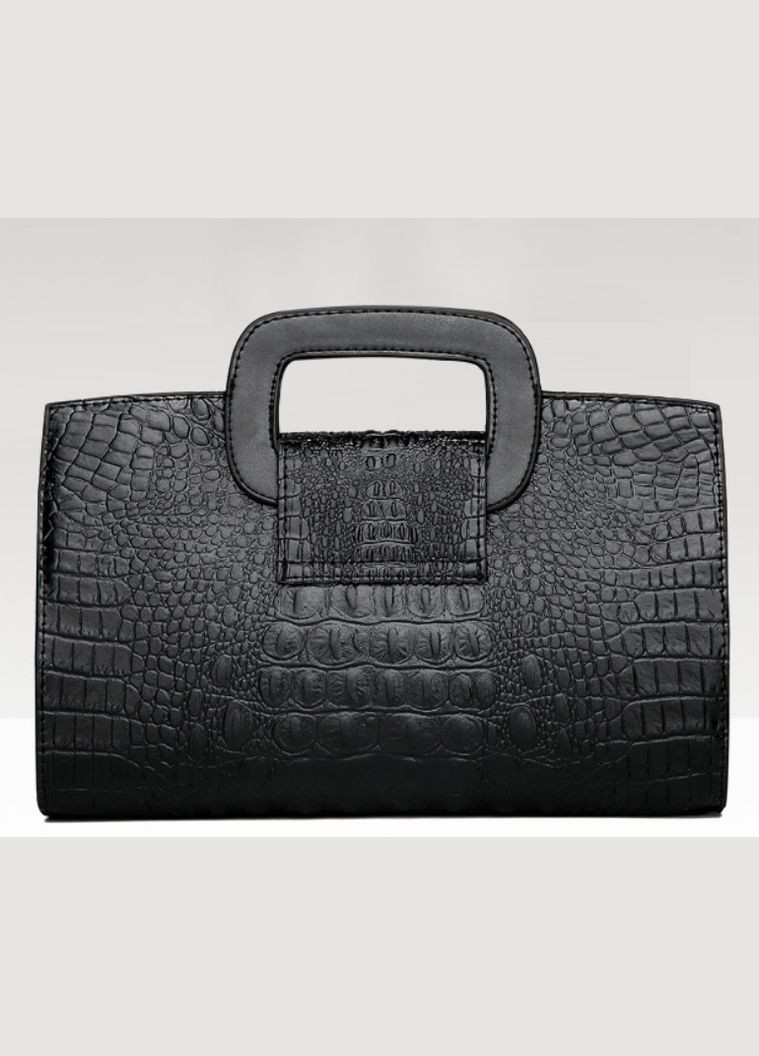 Жіноча сумочка клатч із крокодилом, міні сумка на плече екокожа чорна (sku_1593) No Brand (330575636)
