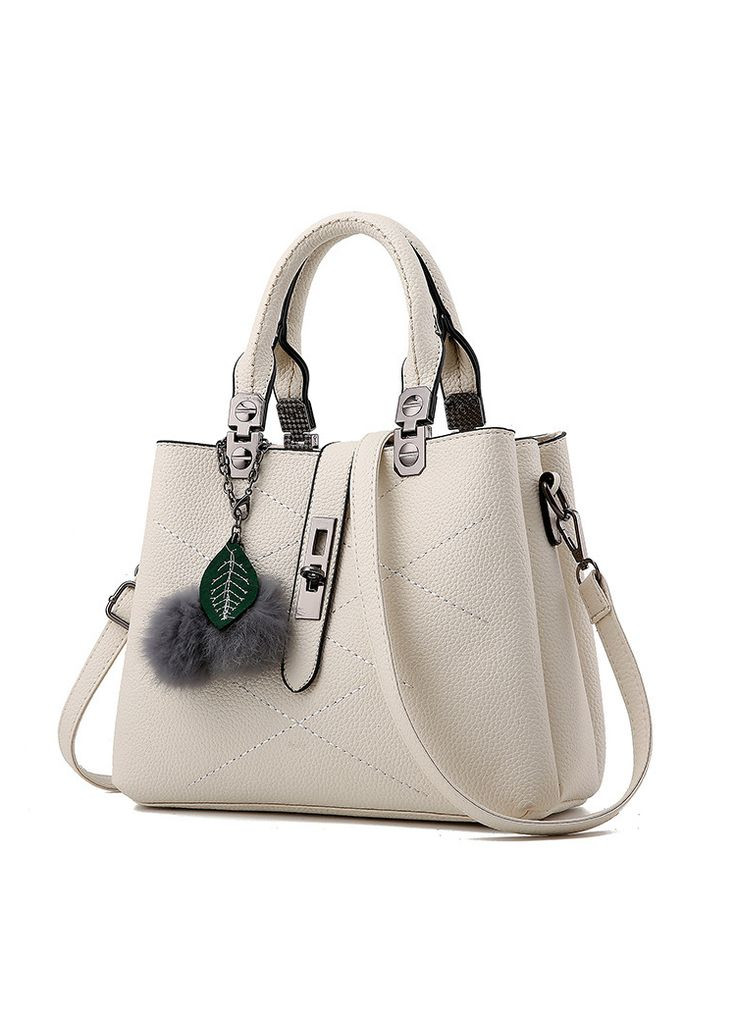 Женская сумка с меховым брелком шариком экокожаная на плечо ProDobro (363258934)