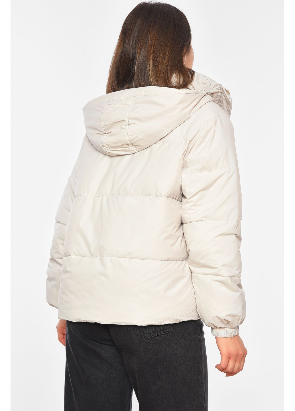 Бежевая демисезонная куртка женская демисезонная светло-бежевого цвета Let's Shop