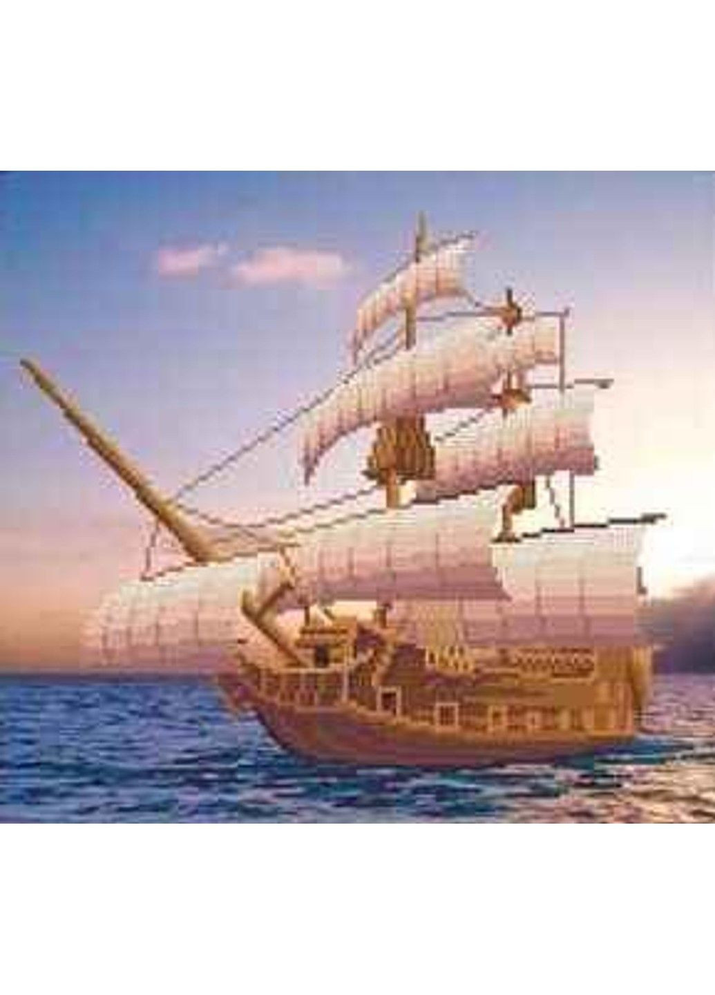 Схема для вышивки бисером " Парусник в плавании " частичная выкладка, заготовка, 29х32 см No Brand (333165160)