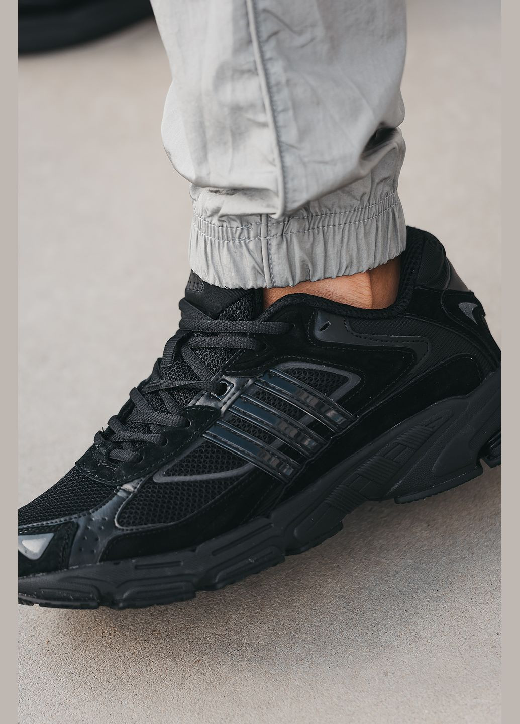 Чорні всесезон кросівки чоловічі adidas responce cl black | адідас респонс сл чорні No Brand