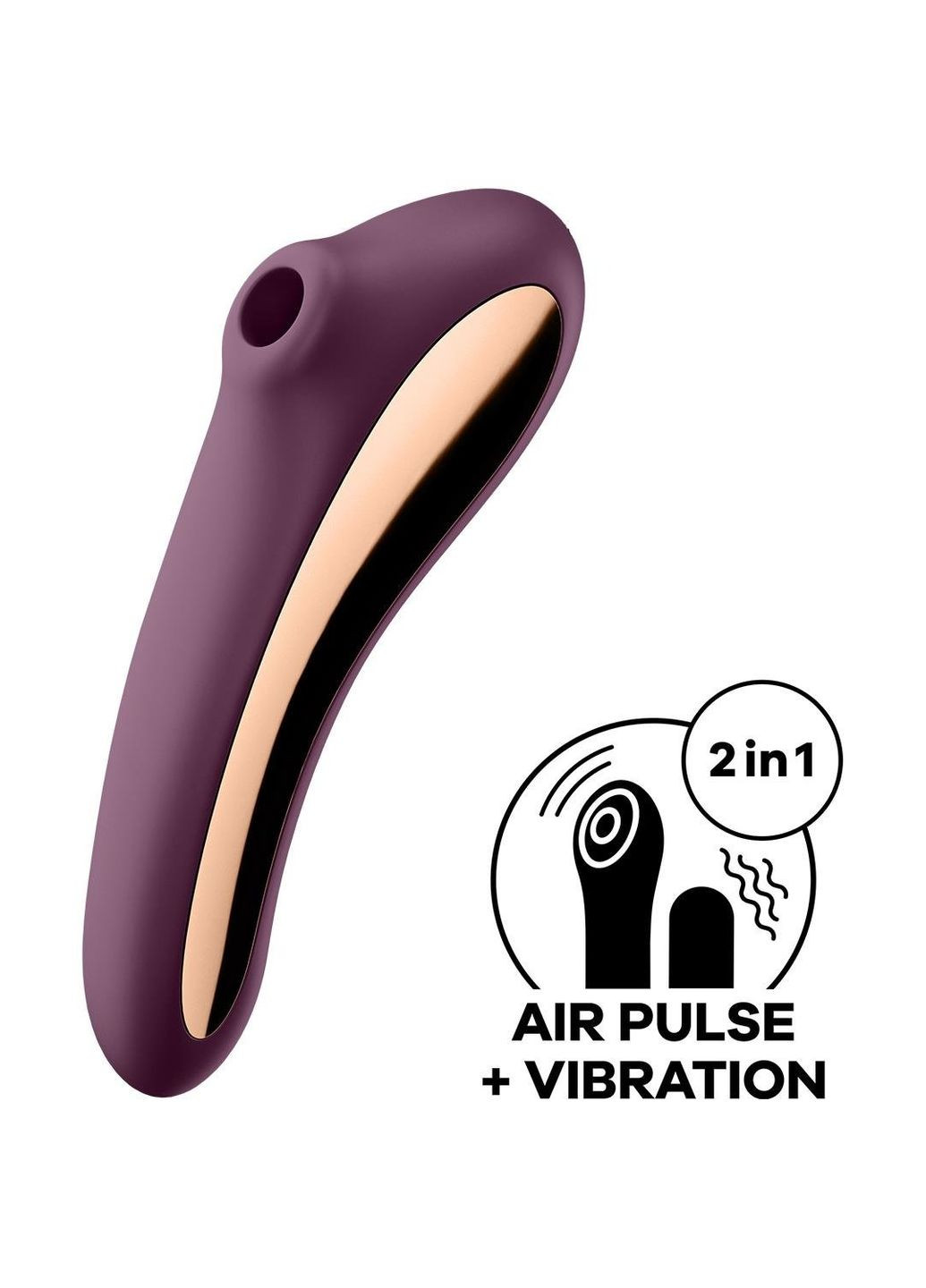 Вакуумный клиторальный стимулятор с вибрацией Dual Kiss, марсаловый Satisfyer (332052974)