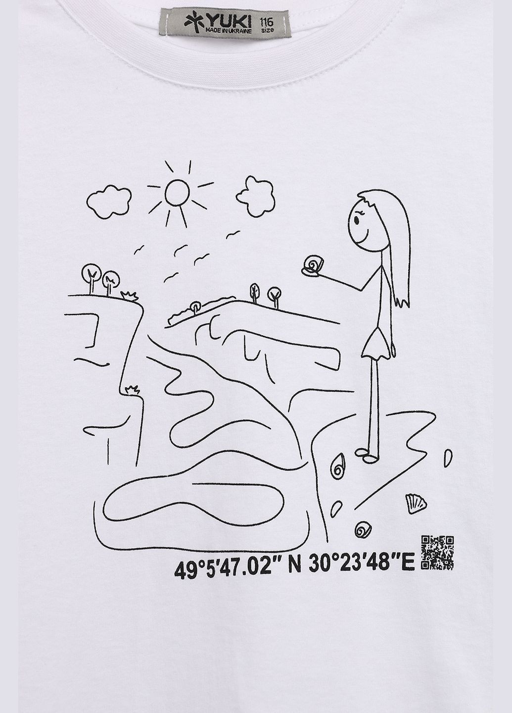 Белая летняя футболка с коротким рукавом для девочки цвет белый cb-00273447 Yuki