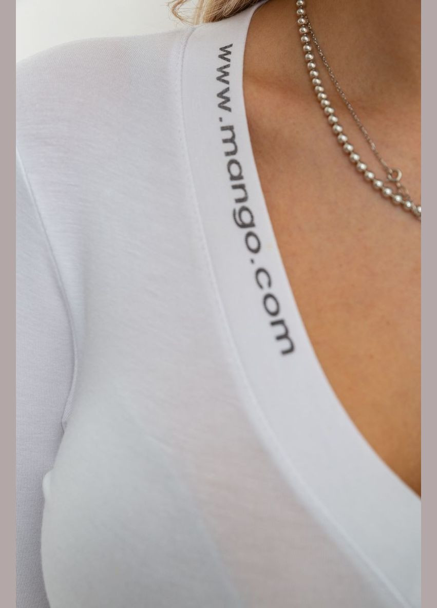 Белая футболка женская с удлинённым рукавом Ager 186R500