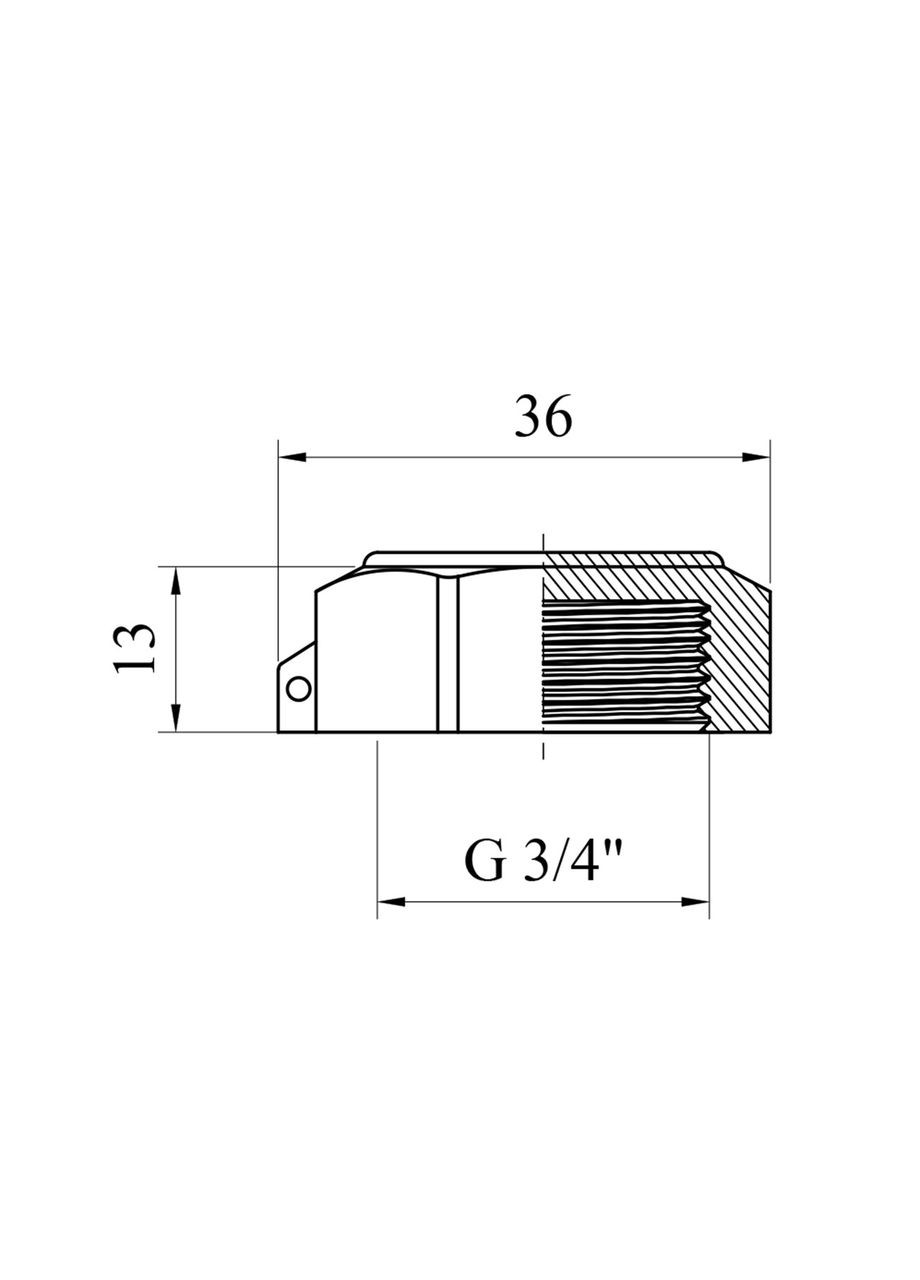 Заглушка посилена під пломбу 3/4" РВ нікельована НК1005-Вн Lexline (332979344)