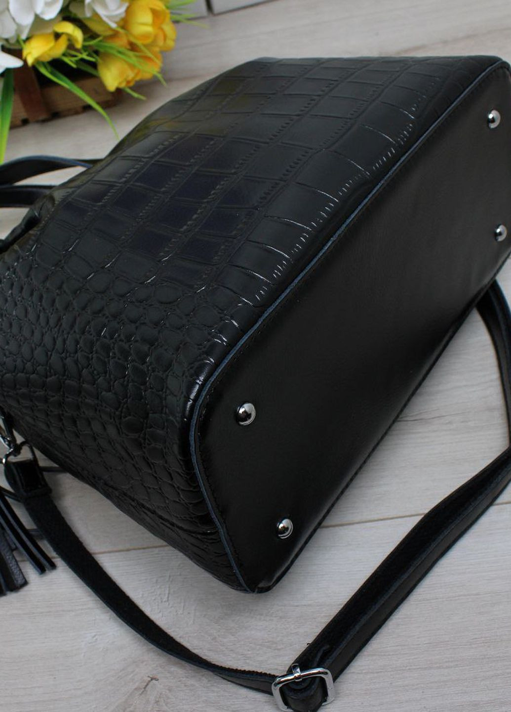 Сумка шкіряна з тисненням крокодил Vishnya (335707796)