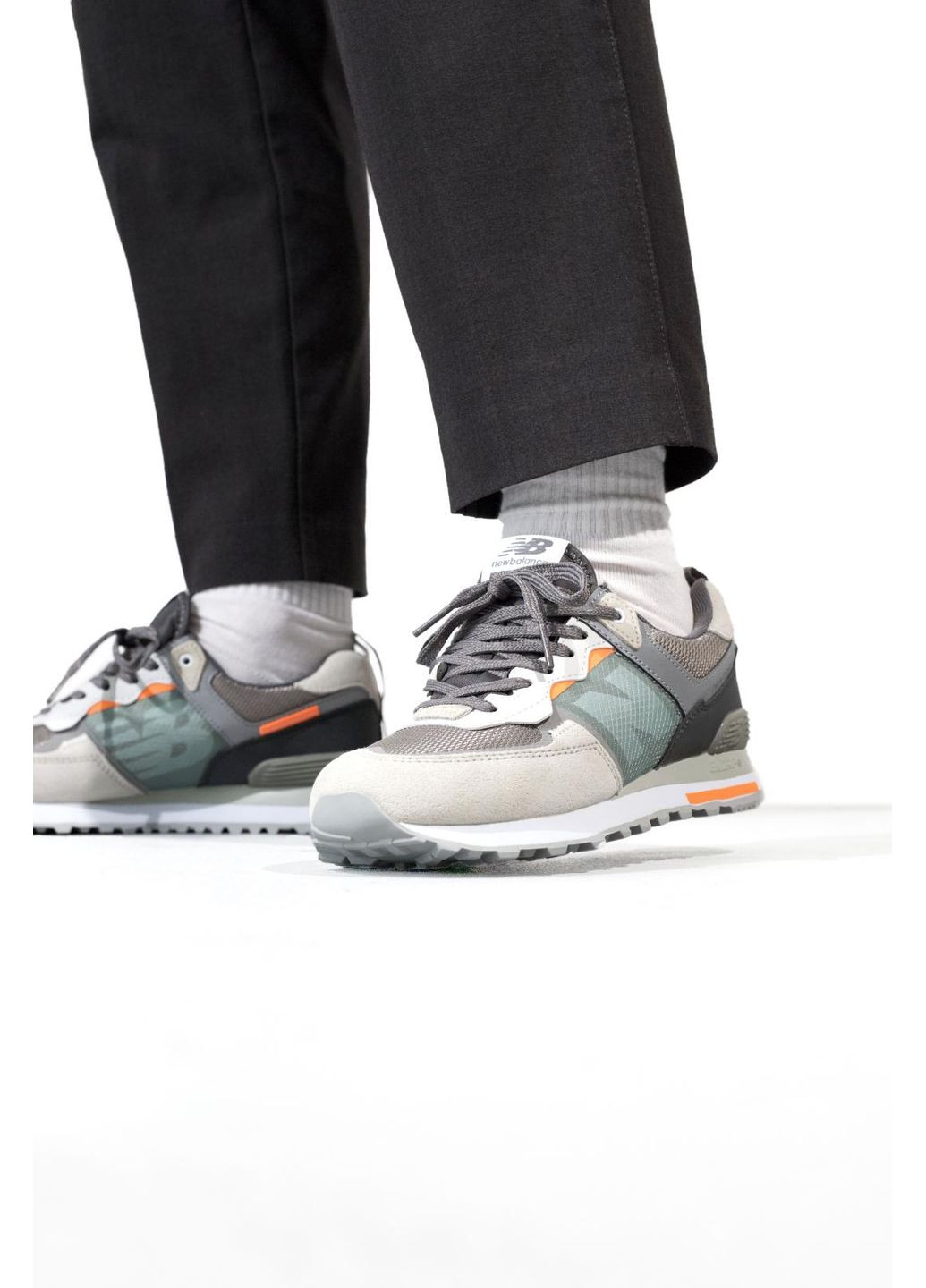 КРОСІВКИ ЖІНОЧІ NEW BALANCE 574 RE-IMAGINED GREY НЬЮ БЕЛАНС 574 No Brand сірі демісезони (368862565)