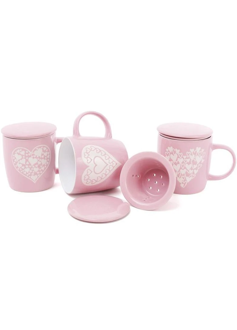 Кружка-заварник Shabby Chic "Сердце" 370мл с керамическим фильтром Bona (329897944)