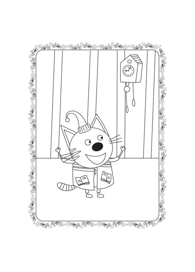 Раскраска для детей Три кота "Велосипед" 1163009 цветной штрих Ranok Creative (336027257)