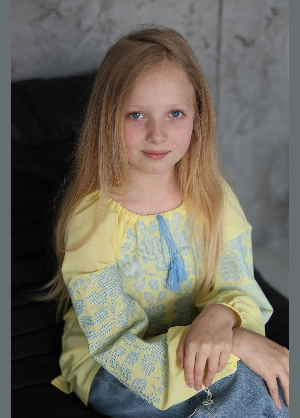 Жовта вишиванка для дівчинки Piccolo візерунок квітковий (297060418)