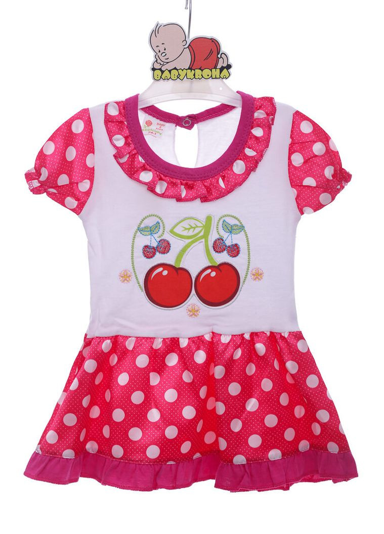 Рожева сукня літня трикотажна вишенька рожева 74 см (38383) BABYKROHA (323469613)