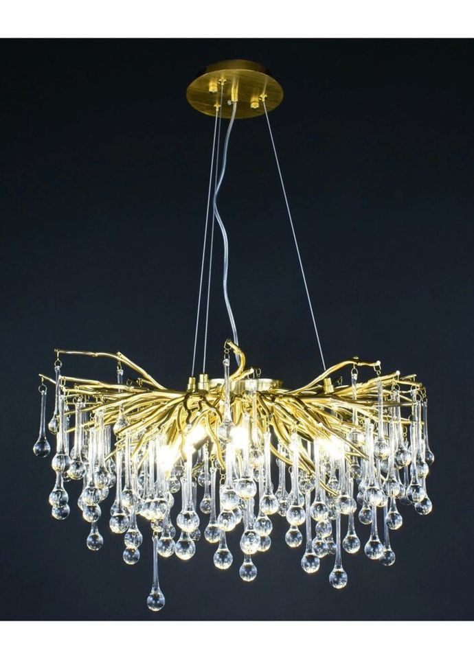 Люстра підвісна кришталева 27227 Золото 35-180х40х40 см. Sunnysky (335975686)