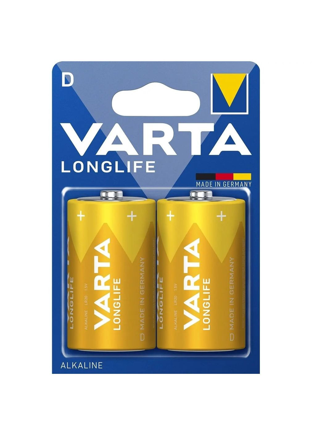 Батарейки Longlife D Bli Alkaline, 2 шт. (4120101412) Varta 04120101412 (336329770)