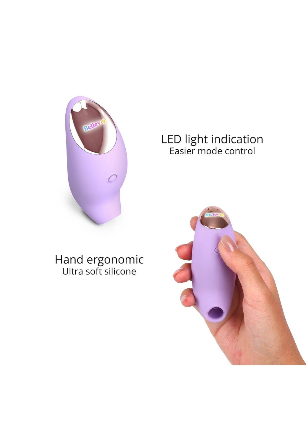 Вакуумный клиторальный стимулятор BELIEVER – VIVA MAUVE Love To Love (333332346)
