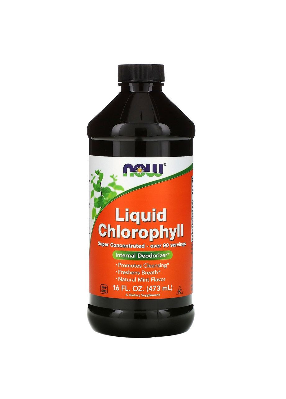 Жидкий хлорофилл с ароматом мяты Liquid Chlorophyll 473 мл Now Foods (263517330)