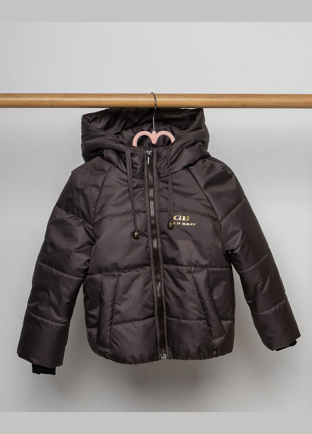 Темно-коричнева демісезонна куртка демісезонна люкс No Brand