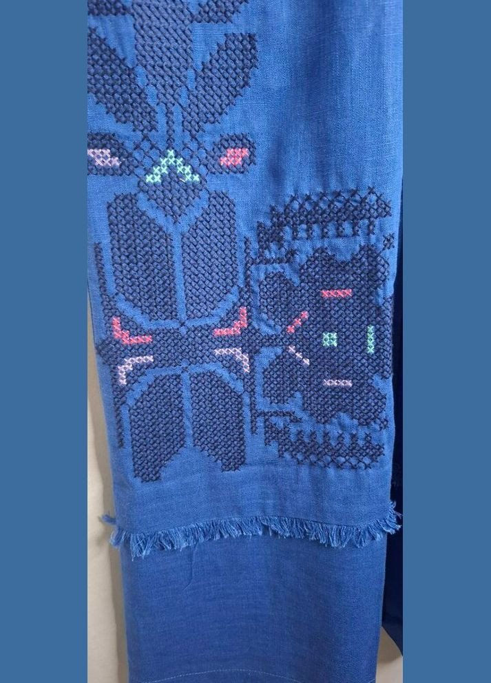 Синя сукня синя з вишивкою з льону mkrm4260-1 Rica Mare