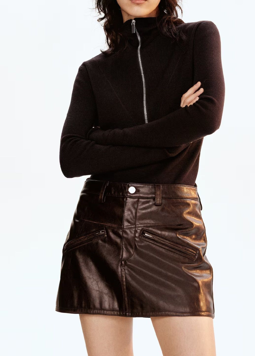 Темно-коричневый демисезонный свитер H&M