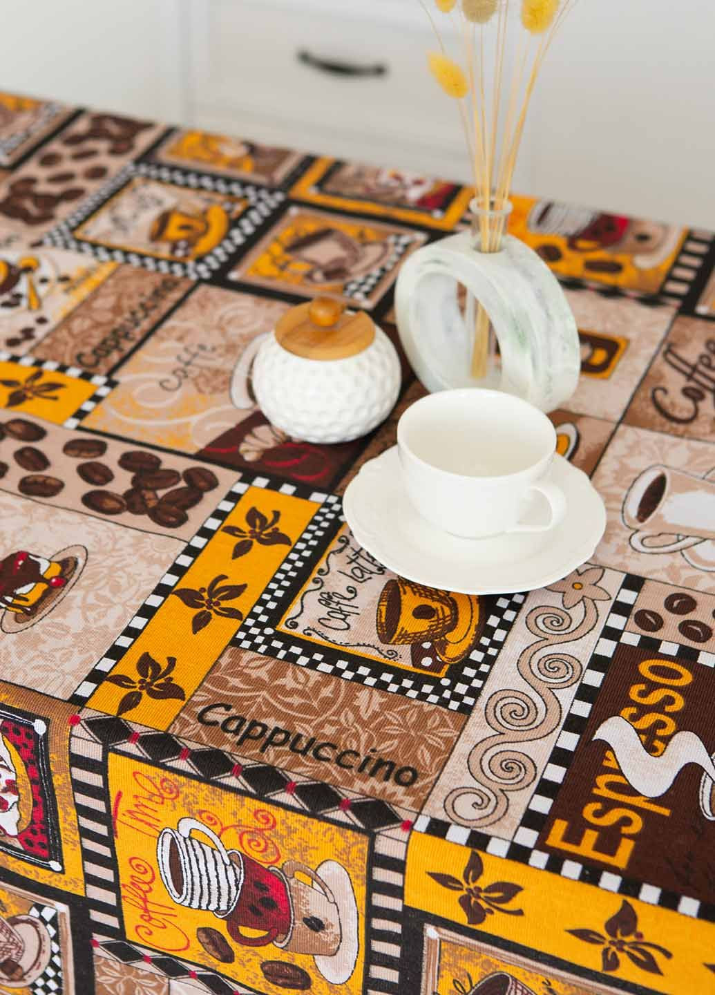 Скатерть льняная "Кофе темное" 1.5м х 1.5м (квадратная на круглый стол) Homedec - (297082872)