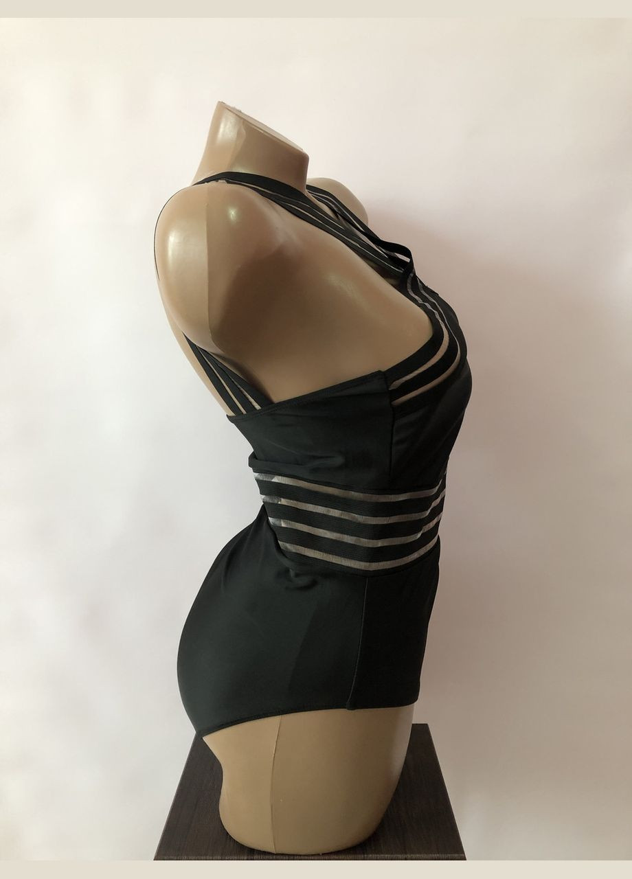 Чорний демісезонний жіночий суцільний купальник монокіні (арт.6061) No Brand