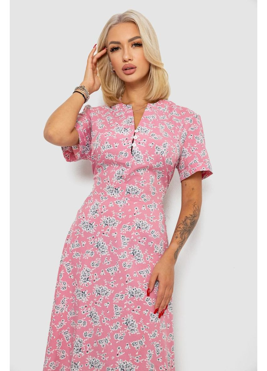 Розовое платье софт с принтом,, 230r1016-1 Ager