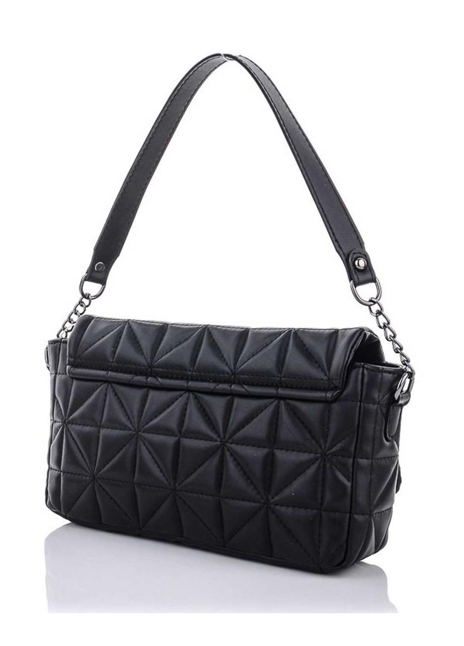Жіноча чорна сумка крос-боді з клапаном «Флора» стьобана екошкіра WeLassie (298568056)