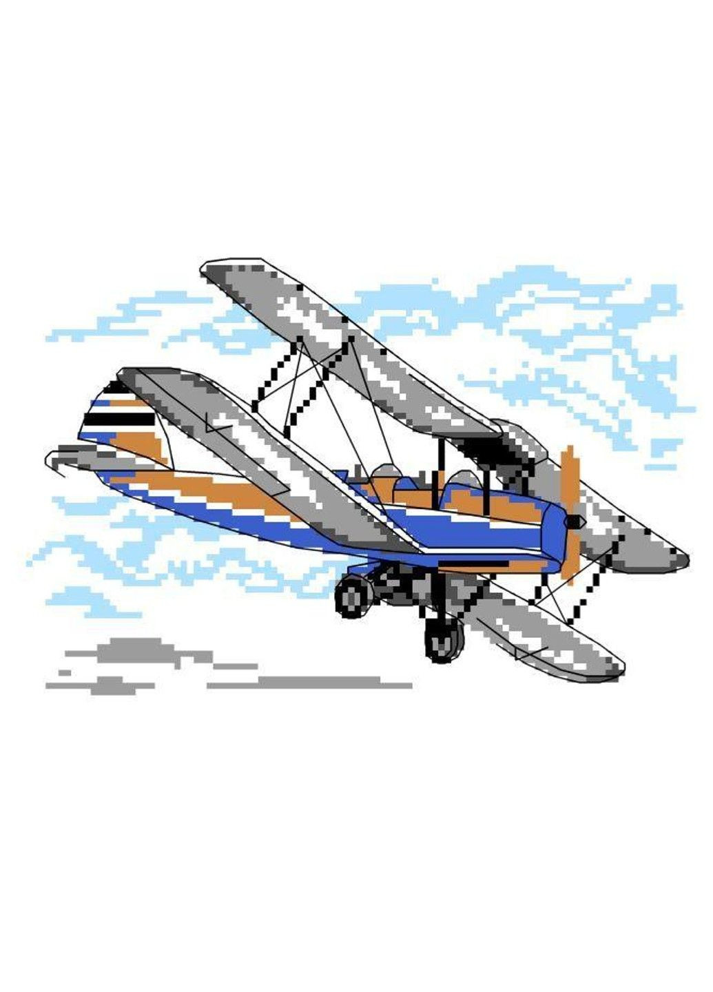 Набір для вишивання нитками хрестом "Літак" відпочинок біля моря нитки муліне канва голка канва з малюнком No Brand (333165016)