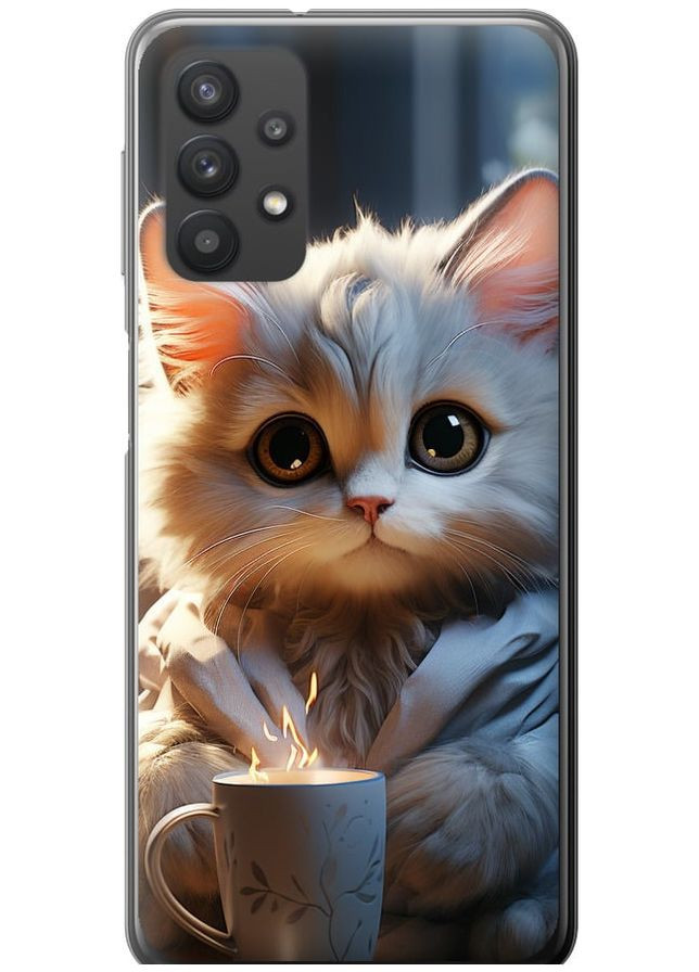 Силиконовый чехол 'White cat' для Endorphone Samsung Galaxy A32 A325F (265394989)