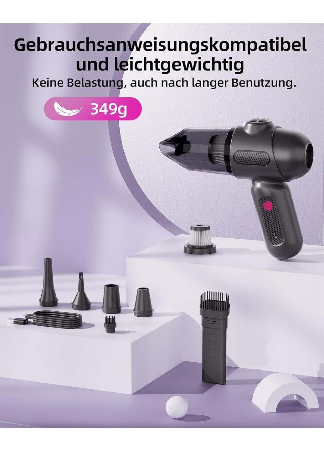 Ручной мини пылесос 15х17х6 см комбинированный Amazon (370777082)