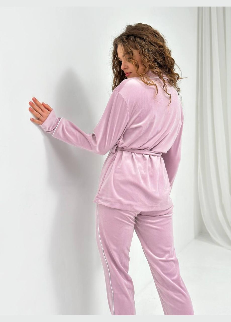 Рожева всесезон жіноча велюрова піжама L&L