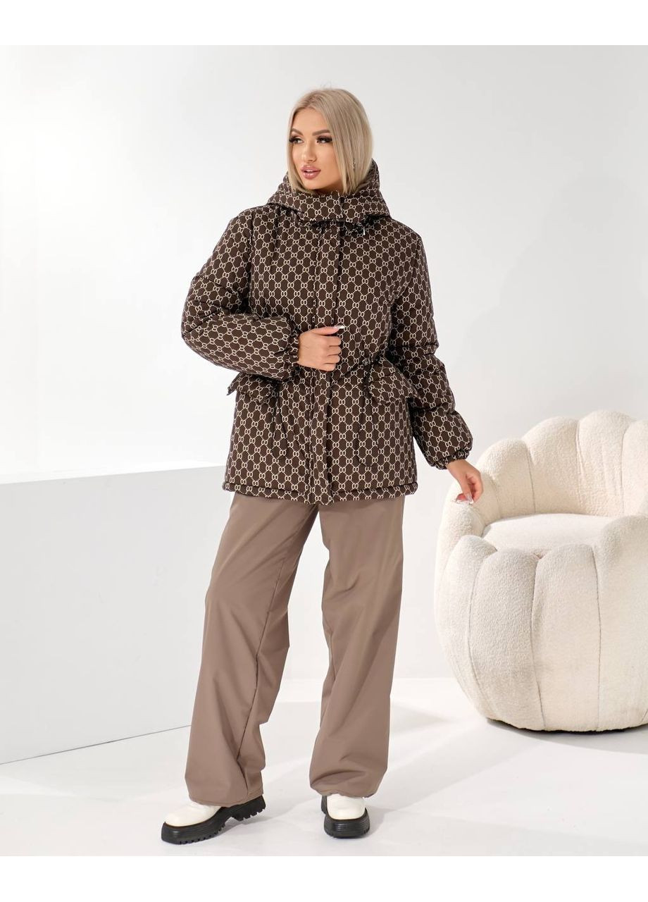 Женский зимний (лыжний) костюм куртка+штани кофейного цвета 35875 No Brand (367829051)