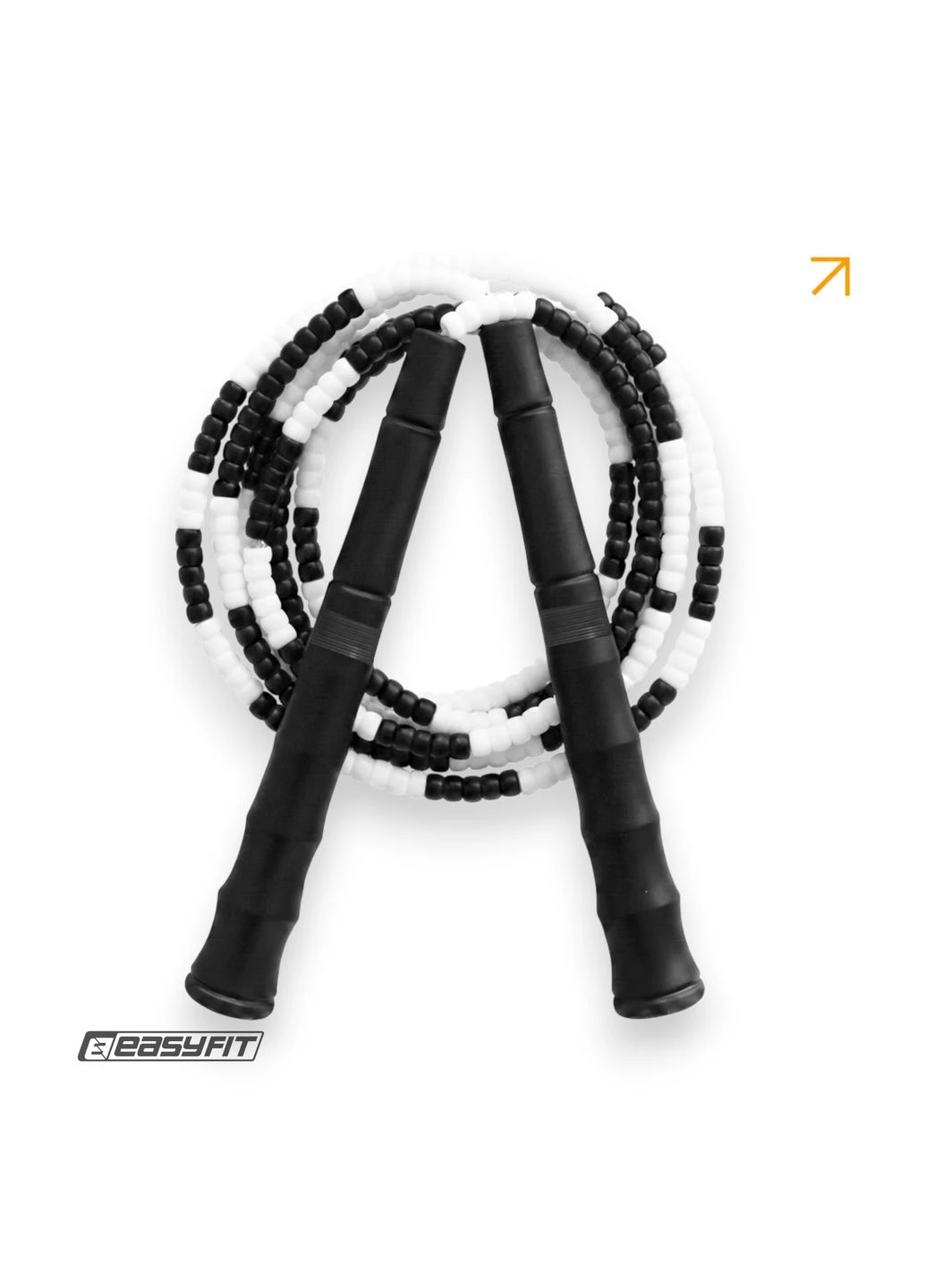 Бісерна скакалка FreeRope 2,7 м (чорно-біла) EasyFit (392732717)