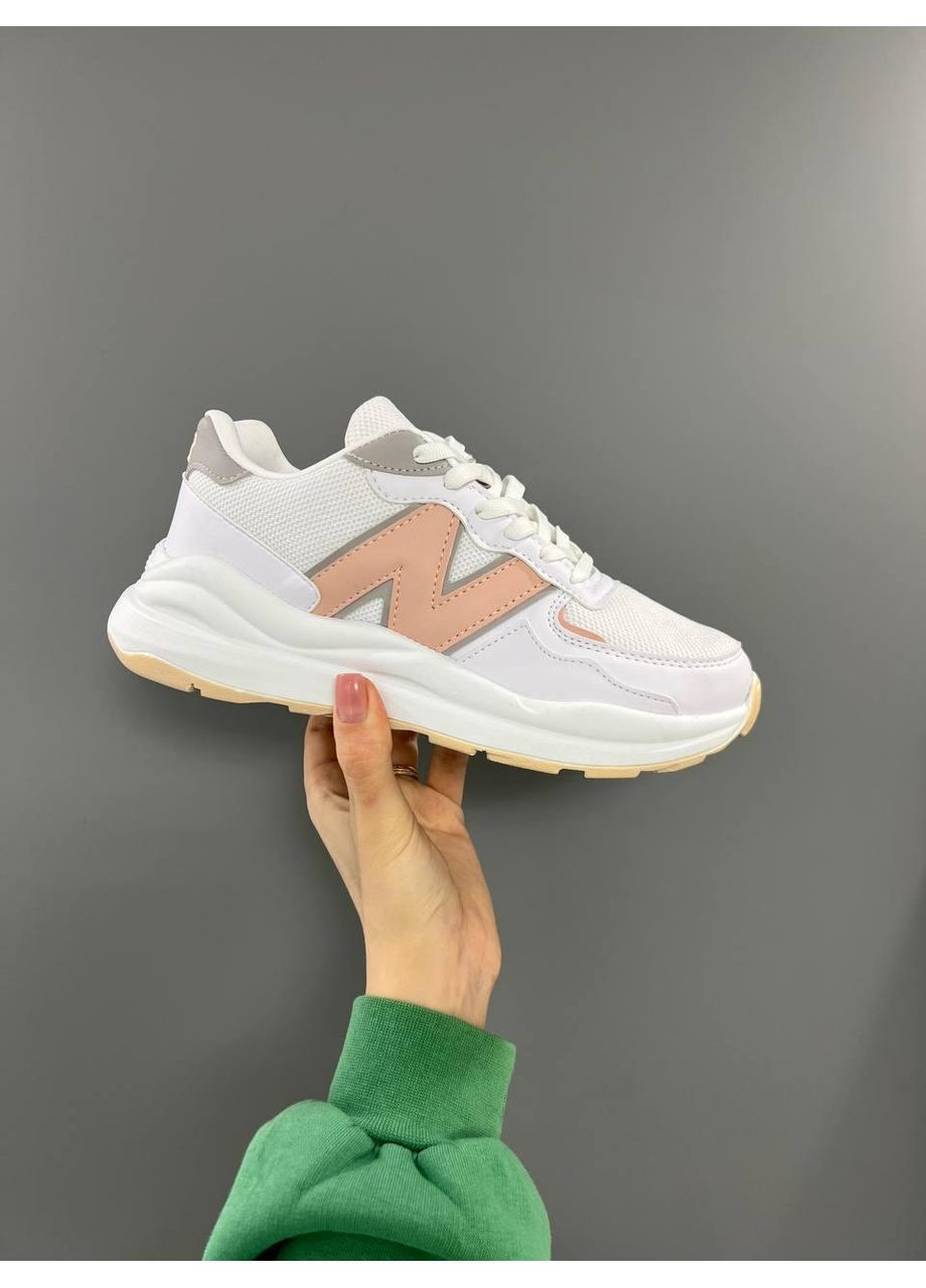 КРОССОВКИ ЖЕНСКИЕ NEW BALANCE 57 / 40 WHITE PINK НЬЮ БЕЛАНС 57 / No Brand розовые демисезоны (368647162)