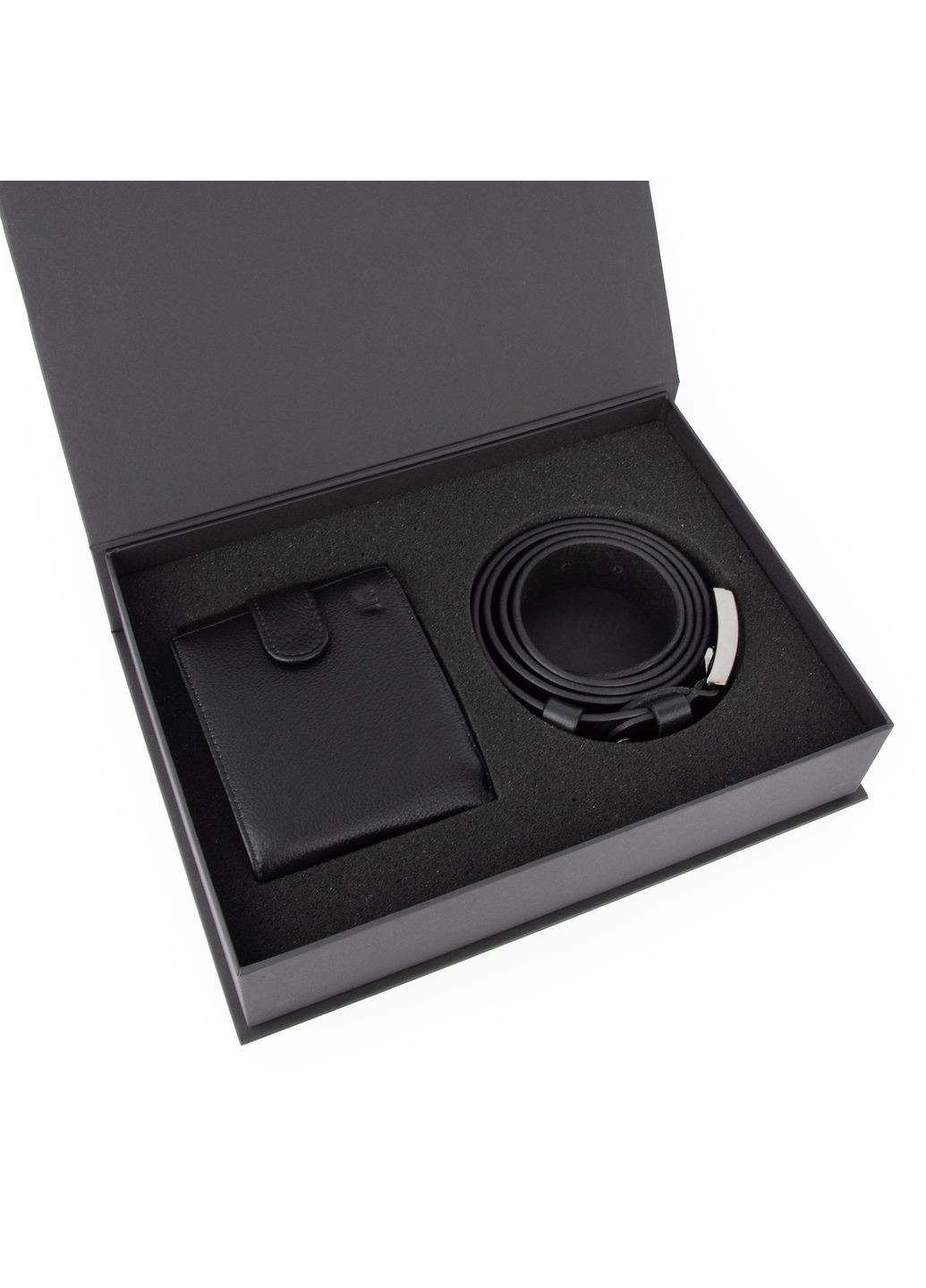 Подарунковий чоловічий набір 2516 (портмоне та ремінь) чорний в коробці HandyCover (362697739)