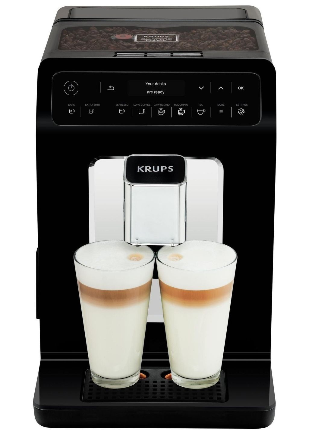 Кофемашина Evidence, 2.3л, зерно, автомат.капуч, дисплей, авторецептов 15, сернор.управление, черный Krups (314778862)