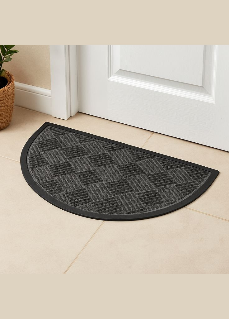 Килимок придверний овальний 45×75 см сірий M-6006-GRE Eurogold (334884221)