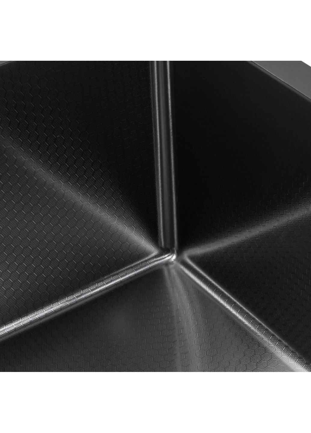 Комплект кухонной мойки HM 50х50 NANO BLACK (DECOR) PVD (3.0/1.0 мм) Kraft (350671393)
