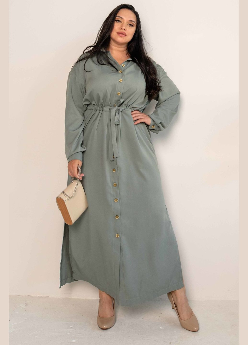 Оливковое деловое, кэжуал, праздничный платье ри мари джади пл 1121 рубашка RiMari