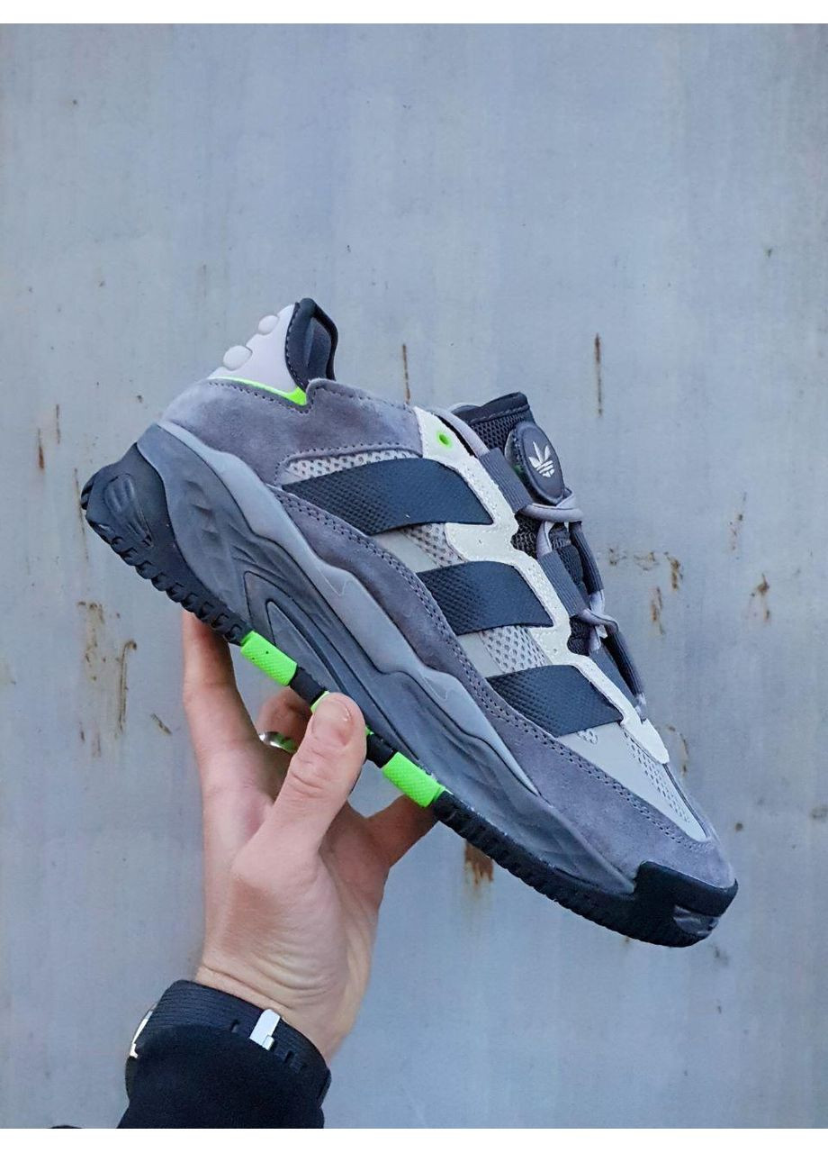 Чорні Осінні кросівки чоловічі adidas niteball gray black lime адідас найтбол No Brand