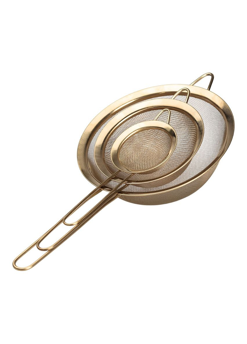 Набір ситечок 3 штуки для чаю, круп і борошна 8,14 і 20 см з нержавіючої сталі HP-19-21 Jooki (358706305)