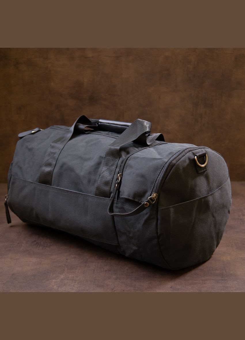 Спортивна сумка текстильна з кишенями для взуття та килимка чорна (sku_20640) No Brand (328922746)