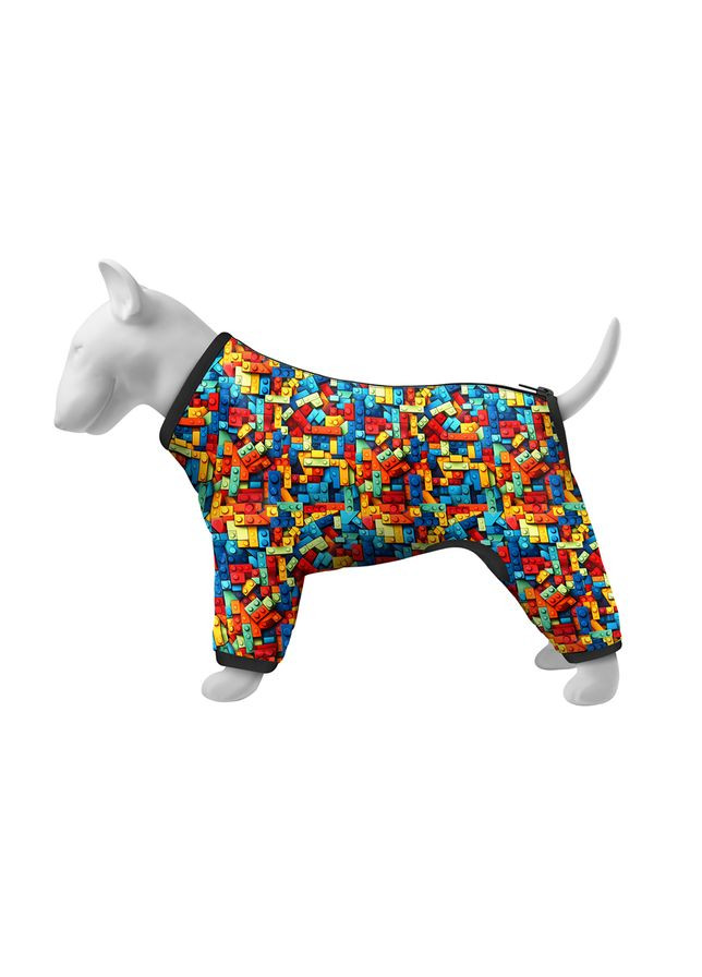 Ветровка для собак Clothes, рисунок "Блоки", S40, В 56-59 см, С 37-40 см WAUDOG (329436869)