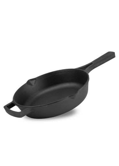 Сковорода Monolith чугунная с литой ручкой и стеклянной крышкой 260х60 мм (M2660P-6) Brizoll Monolith чавунна з литою ручкою та скляною кришкою (370020137)