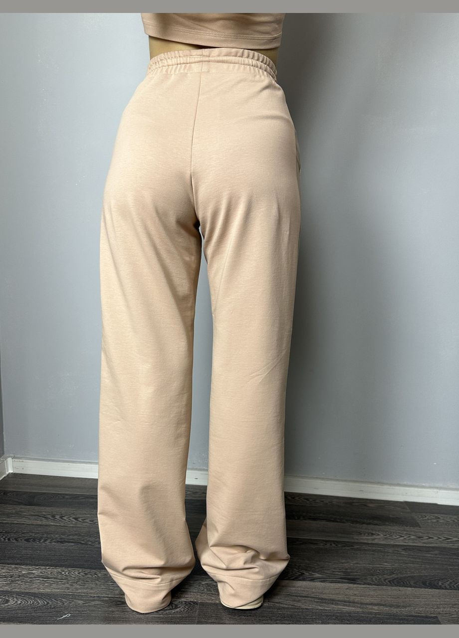 Спортивні штани-палаццо жіночі світло-бежеві Style MKSH2435-1 Modna KAZKA (276650297)