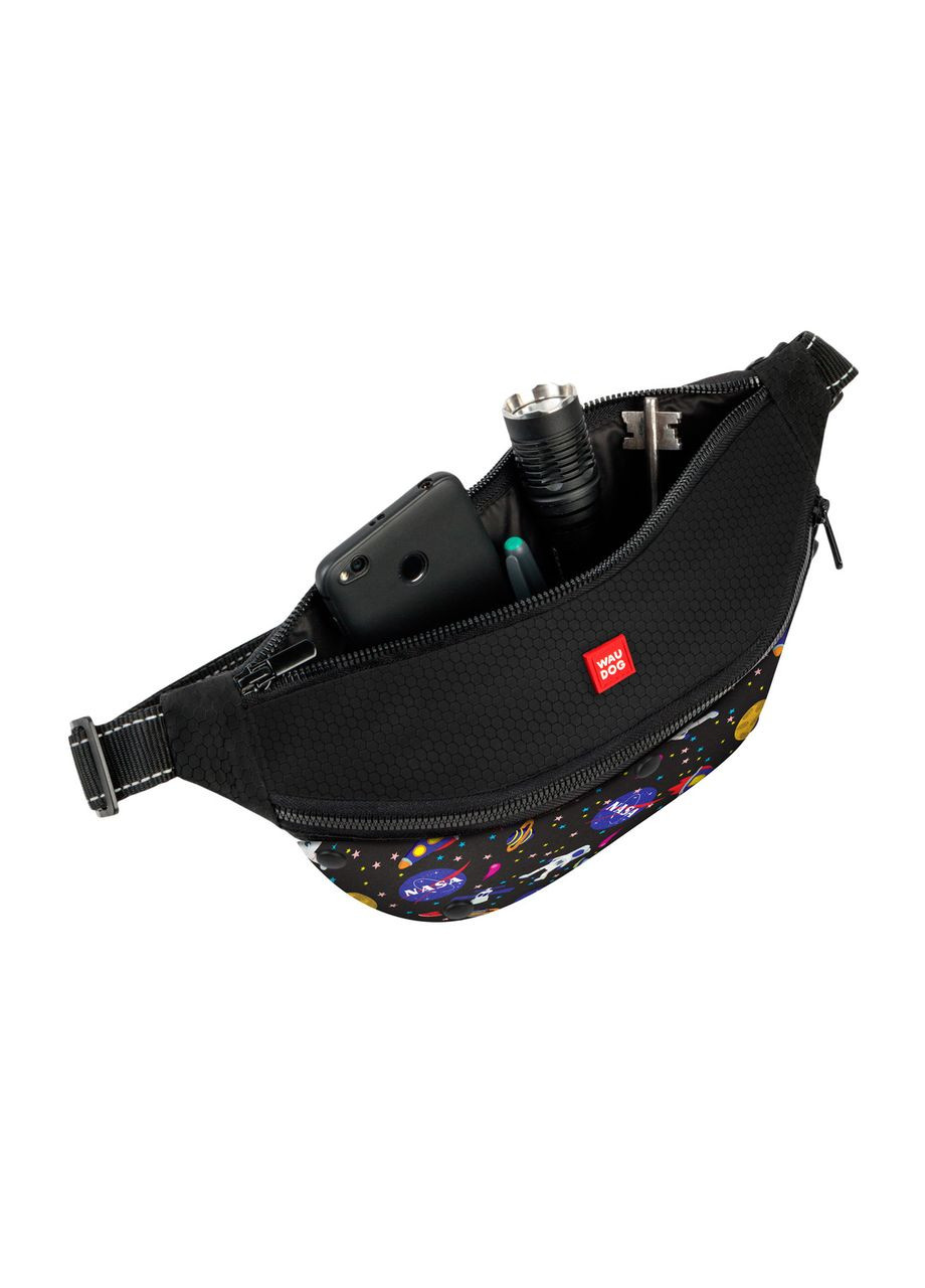 Поясна сумка-бананка WAUDOG для корму та аксесуарів, малюнок "NASA", розмір 33*17*10 см Family (372162449)
