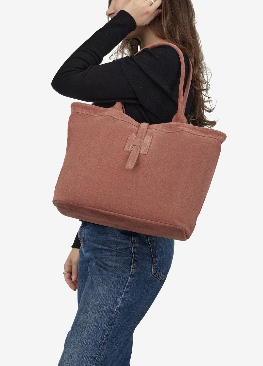 Сумка жіноча замшева тоут середня Tote Regina Notte (312551679)