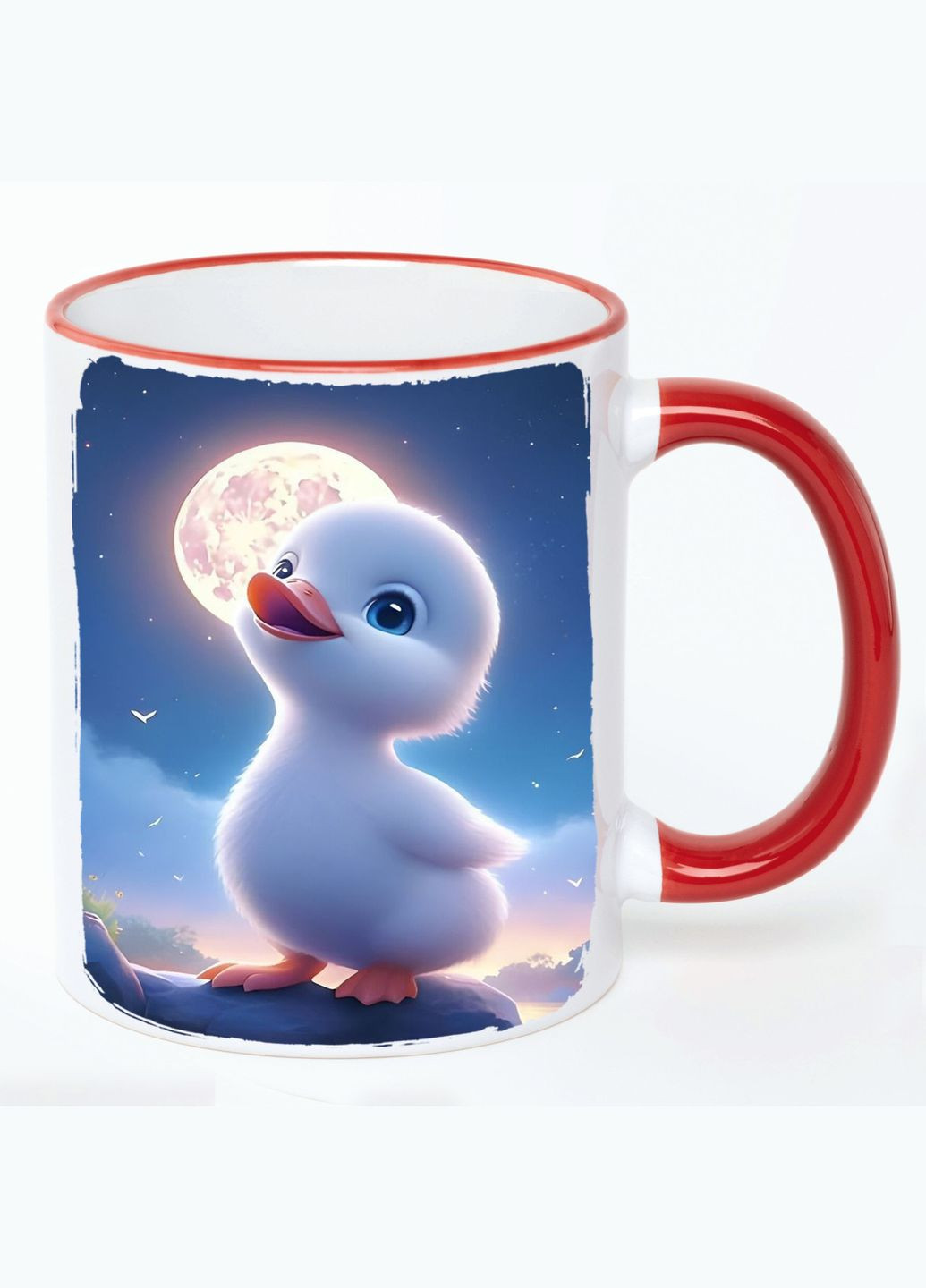 Чашка с детским рисунком (кружка, кружка) #0243 Белая с Красной ручкой 330 мл No Brand (322715737)