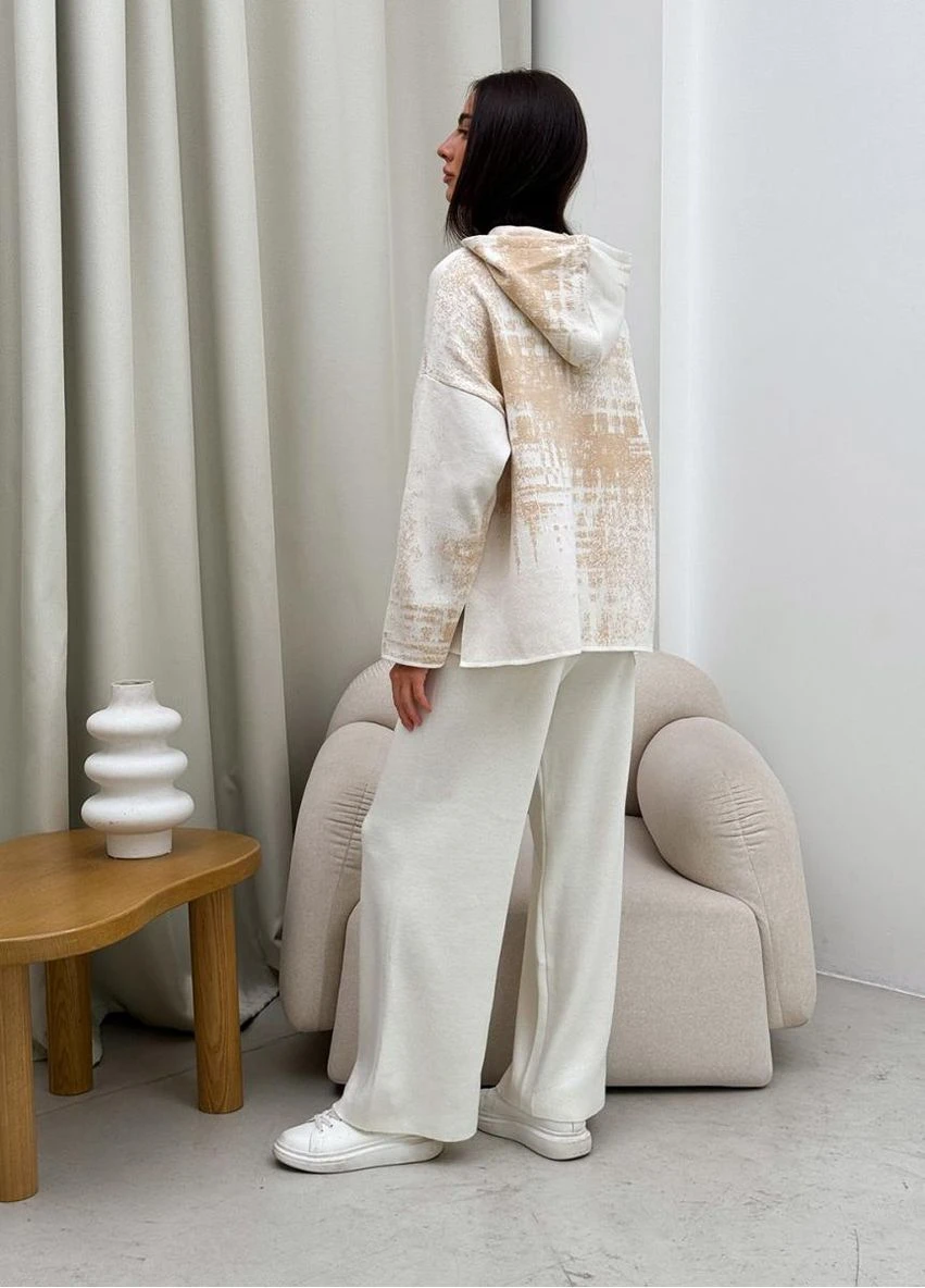 Штани жіночі в'язані молочні Vibe Art Knit (387030231)
